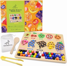 Nova Toys & Co. Color Sorting Sensory Fruit Sorting Wooden Montessori Toddler Learning Toys for Toddlers 3-5 Years - Safe and Durable Preschool Toys for Motor Skills, Color Recognition