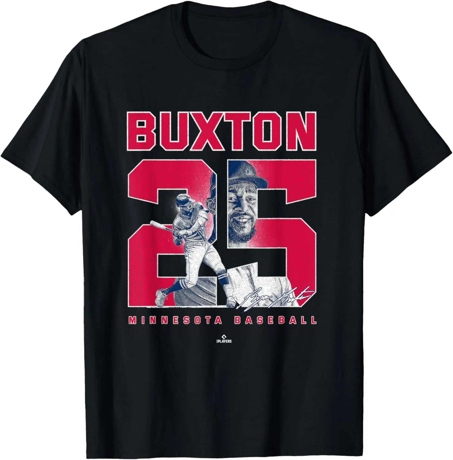 Number and Portrait Byron Buxton Minnesota MLBPA T-Shirt