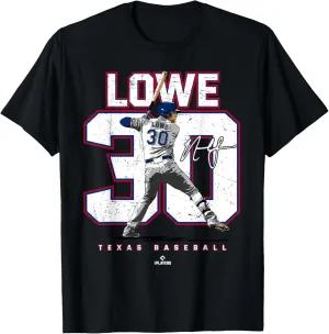 Number and Portrait Nathaniel Lowe Texas MLBPA T-Shirt