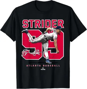 Number and Portrait Spencer Strider Atlanta MLBPA T-Shirt