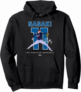 Number and Portrait Roki Sasaki Los Angeles Baseball MLBPA Pullover Hoodie
