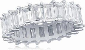 NYC Sterling Sterling Silver Emerald Cut Eternity Band Ring - Cubic Zirconia