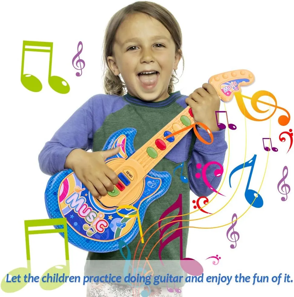Ochine Kids Karaoke Guitar Musical Set - Electric Guitar With Microphone, Amplifier, and Musical Instruments Toy for Boys and Girls