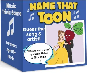OFF TOPIC Name That Toon Music Game - Fun Party Games for 2  Players - Adult Word Puzzle & Music Trivia Game