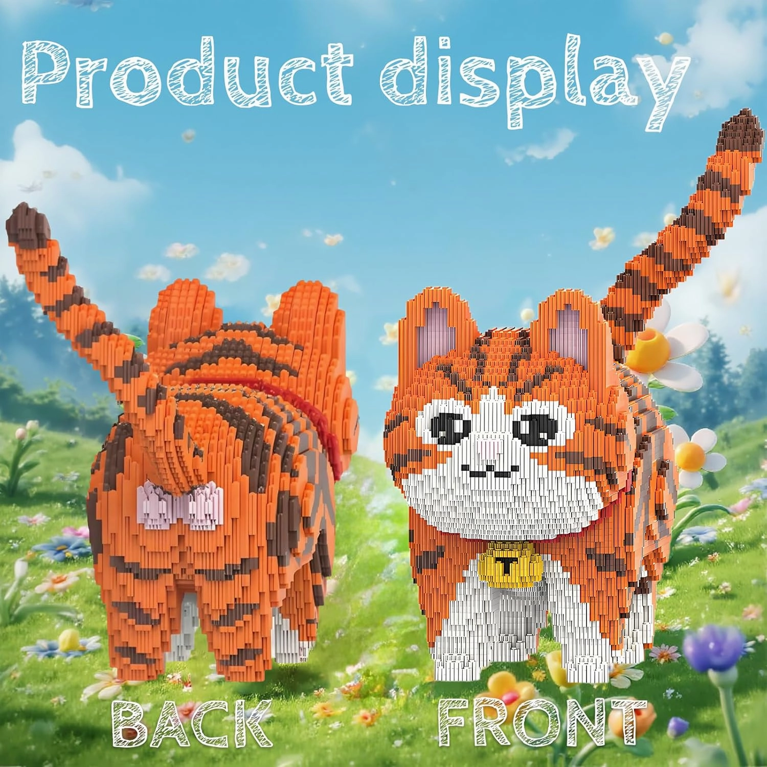 Orange Cat Micro Building Blocks Set Laegr Animal Model Kits Toys Gift for Adult and Kids 6665 Pieces