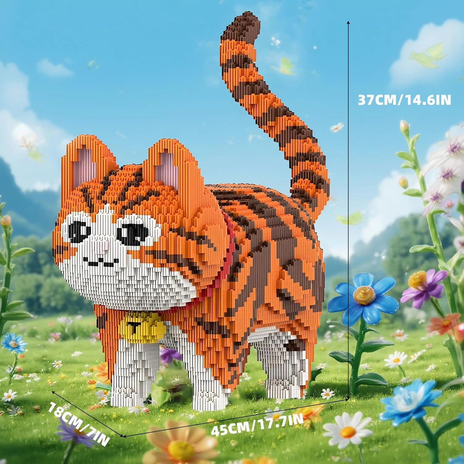Orange Cat Micro Building Blocks Set Laegr Animal Model Kits Toys Gift for Adult and Kids 6665 Pieces