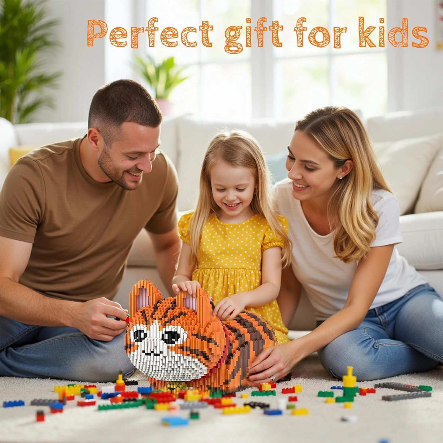 Orange Cat Micro Building Blocks Set Laegr Animal Model Kits Toys Gift for Adult and Kids 6665 Pieces