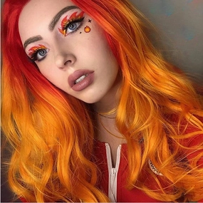Orange Hair Wig for Women Long Body Wavy Omber Orange Red Synthetic Lace Front Wig Heat Resistant Fiber Glueless Wigs for Women Daily Wear 24’’