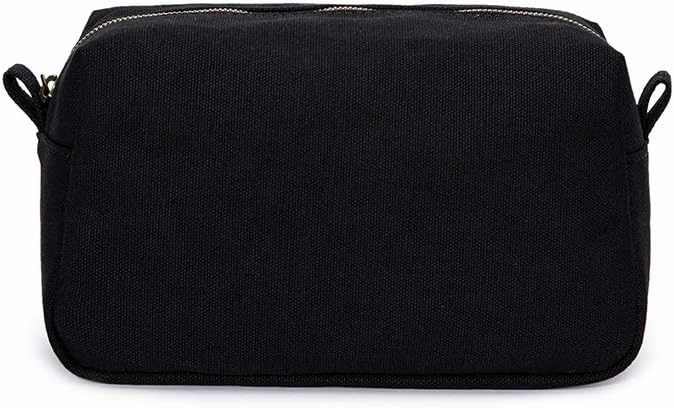 Organizer Bag -Lightweight Cosmetic Bag with Ring Clasp, Perfect Travel Makeup Bag for Women,nylon Stand Up Design (Black/Canvas)