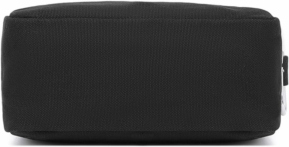Organizer Bag -Lightweight Cosmetic Bag with Ring Clasp, Perfect Travel Makeup Bag for Women,nylon Stand Up Design (Black/Canvas)