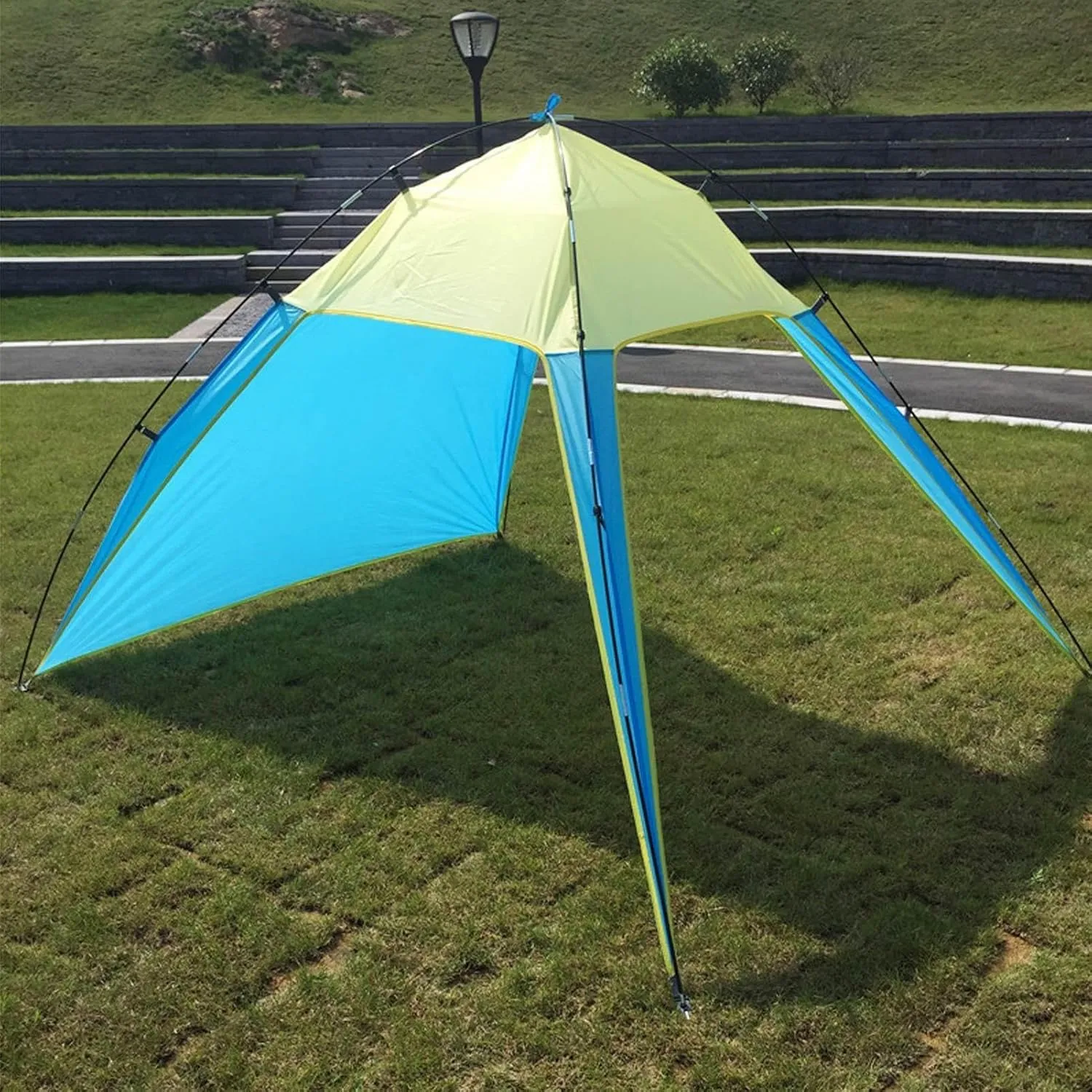 Outdoors Canopy Beach Shelter - Strong Beach Canopy Tent Sun Shade, Better Ventilation Stakes Sun Shelter | Sturdy Canopy Sun Shelter, UV Proof Beach Tent Beach Canopy for Fishing Camping Travel
