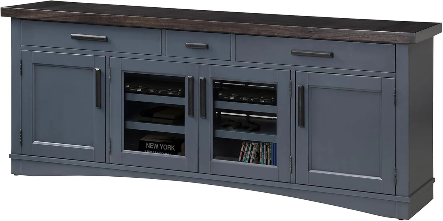 Parker House Americana Modern 76" Traditional Wood TV Console in Denim
