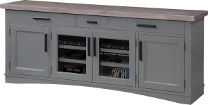 Parker House Americana Modern 76" Traditional Wood TV Console in Gray