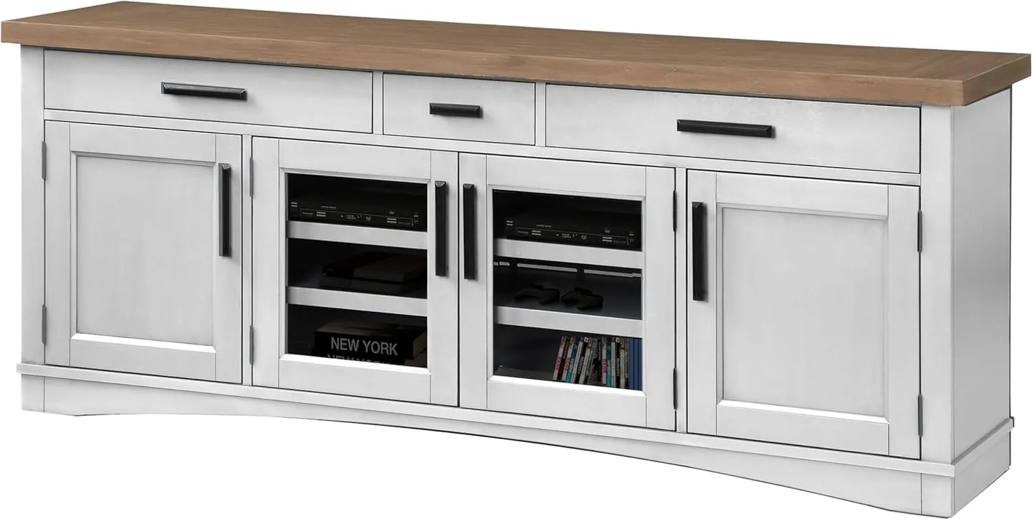 Parker House Americana Modern 76" Traditional Wood TV Console in White