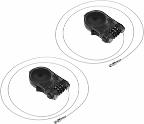 PATIKIL 3.28 Feet Retractable Cable Lock, 2 Pack 3 Digit Steel Cable Rope Portable Resettable Adjustable Code Lock for Bicycle Outdoor Use, Black