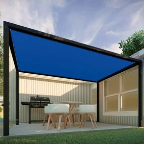 Patio Paradise 10' x 32' Sun Shade Cloth with Grommets Rectangle Shade Sail Straight Edge, Outdoor Patio Shade Canopy Pergola Cover UV Block Fabric for Backyard Deck Garden Activities, Blue