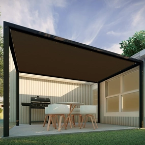 Patio Paradise 14' x 26' Sun Shade Cloth with Grommets Rectangle Shade Sail Canopy Pergola Cover with Straight Edge, UV Block Fabric for Backyard Deck Outdoor Activities, Brown