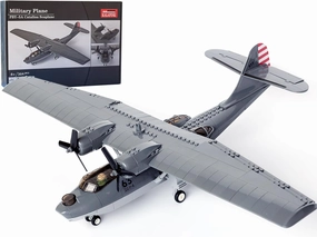 PBY-5A Catalina Seaplane Military Plane Building Block Set (364 pcs), Army Planes Model for Kids (8 Years) Adults and Lovers of Army Airplane