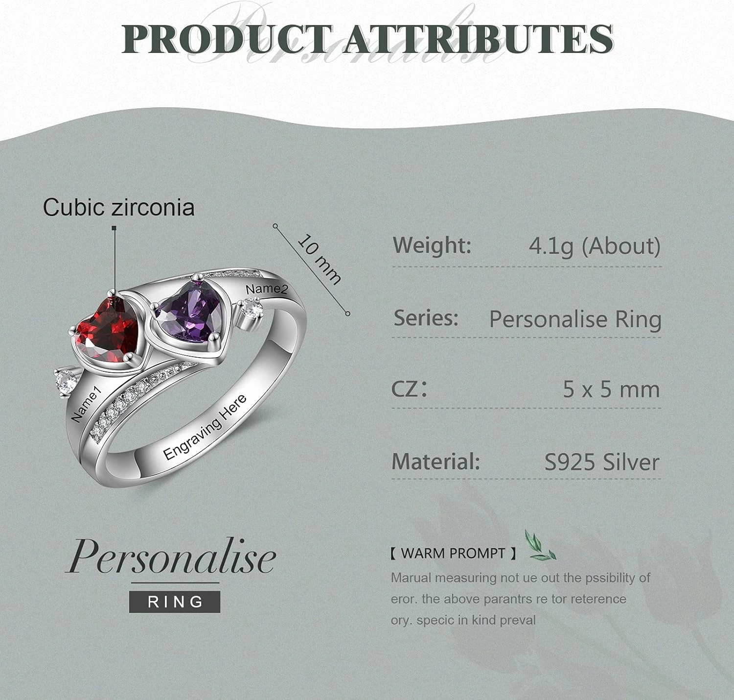 Personalized Promise Rings for Her Custom Name Birthstone Rings for Women Mother Daughter Rings for Mom Customized Gifts for Mothers Day