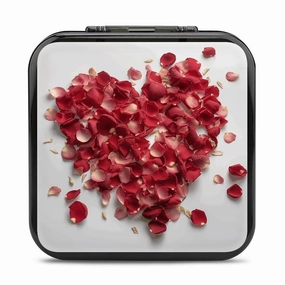Petals Form Heart Shape Switch Game Case Switch Game Holder Cartridge Case Storage 24 Games & 2 Micro Sd Card Slots, Travel Carry Cases, Portable Games Card Storage, Hard Shell, Buckle Closure