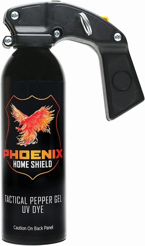 Phoenix Home Shield – Home Defense Unit - Pepper Gel with UV Dye - Full Grip, Pull Pin, Gel is Safe & Maximum Strength, Maximum Distance   Maximum Bursts = Maximum Safety, 25 Foot Range