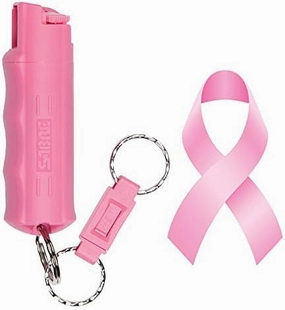 Pink Pepper Spray - SABRE Red Supports NBC Foundation Compact Case & Quick Release Key Ring (2-Pack)