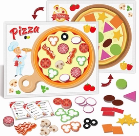 Pizza Felt Board Counting Game – Double-Sided Felt Play Set for Toddlers & Preschoolers– Interactive Learning Toy for Kids – Perfect for Math, Color Recognition, and Pretend Play!