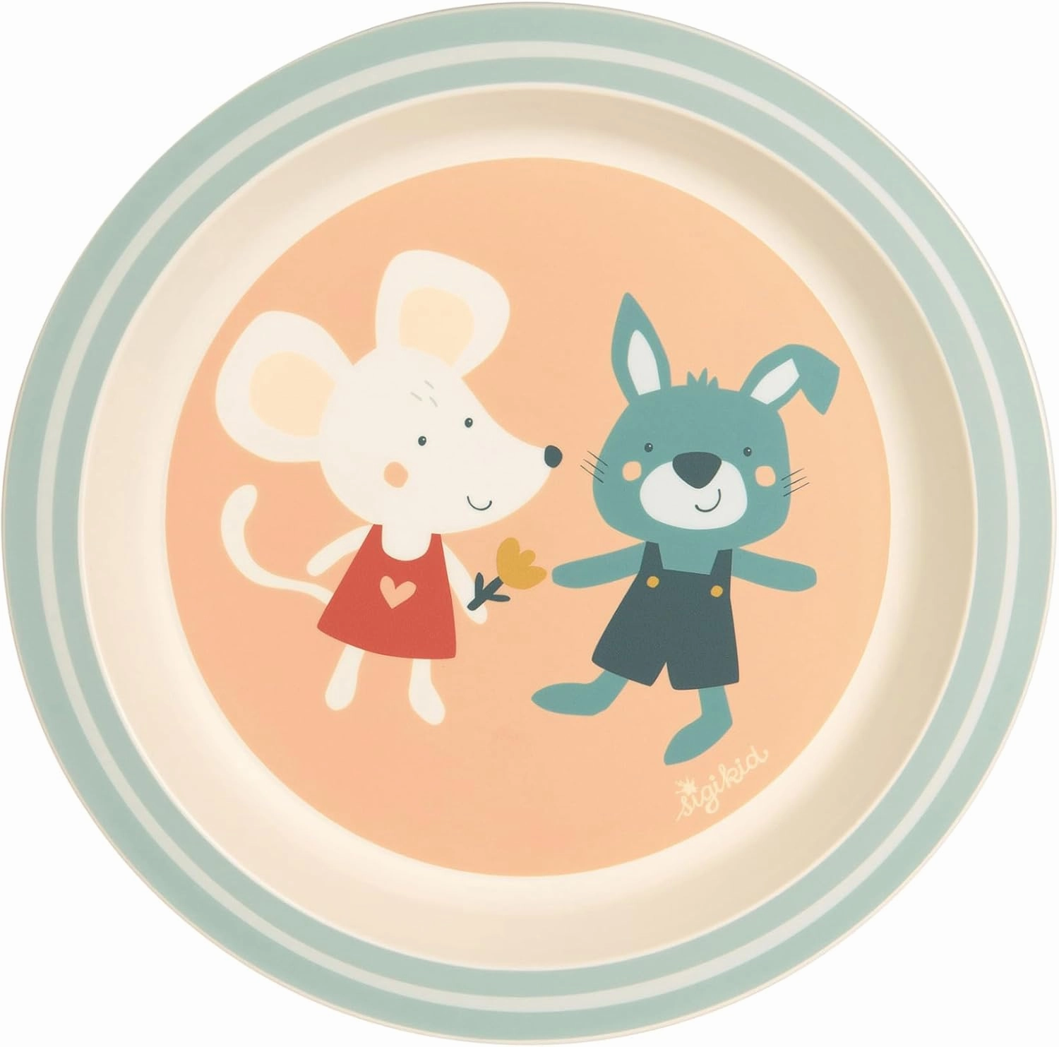 Plate Rabbit & Mouse rPET "4 Friends" Apricot, One Size