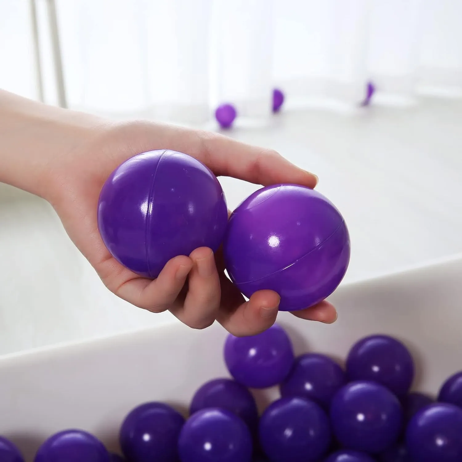 PlayMaty Play Ball Pit Balls - 2.36inches Phthalate&BPA Free Plastic Ocean Transparent Balls for Kids Toddlers and Babys for Playhouse Play Tent Playpen Pool Party Decoration Pack of 70