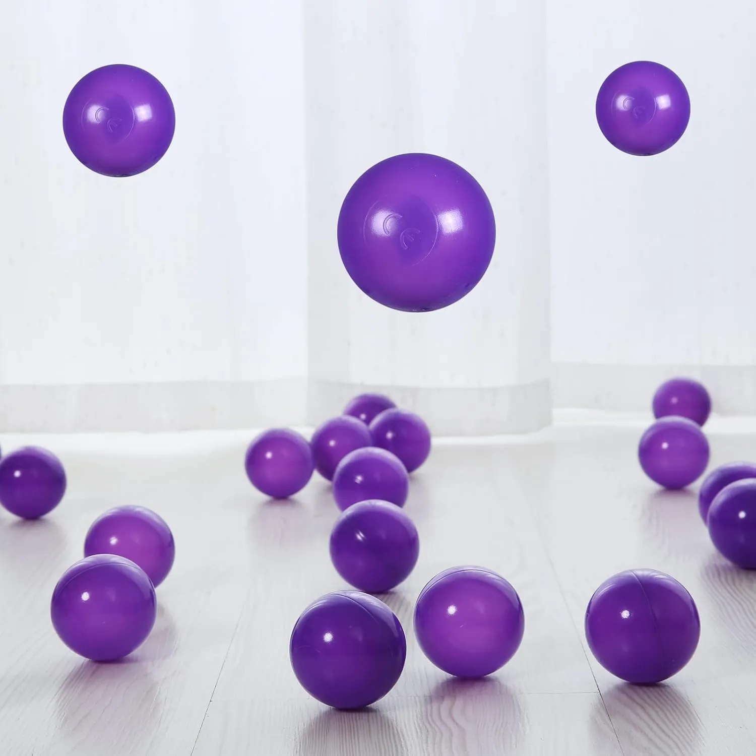 PlayMaty Play Ball Pit Balls - 2.36inches Phthalate&BPA Free Plastic Ocean Transparent Balls for Kids Toddlers and Babys for Playhouse Play Tent Playpen Pool Party Decoration Pack of 70