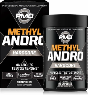 PMD Sports Methyl Andro with DHEA Amplifies Testosterone for Lean Muscle Growth and Strength Gains-Weightlifting and Workout Performance-Dietary Supplement (90 Vegetarian Capsules)