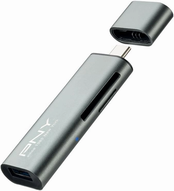 PNY USB-C Card Reader Adapter for SD Card and MicroSD