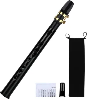 Pocket Saxophone Kit Mini Sax Portable Woodwind Instrument with Lid, Mouthpiece, Carrying Bag, Fingering Charts
