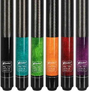 Pool Cues Set of 6, Pool Sticks 18 19 20 21 Oz in 6, 2-Piece House Bar Billiard Cue Sticks with 3D Grip, 58" Pool Table Sticks for Men Women