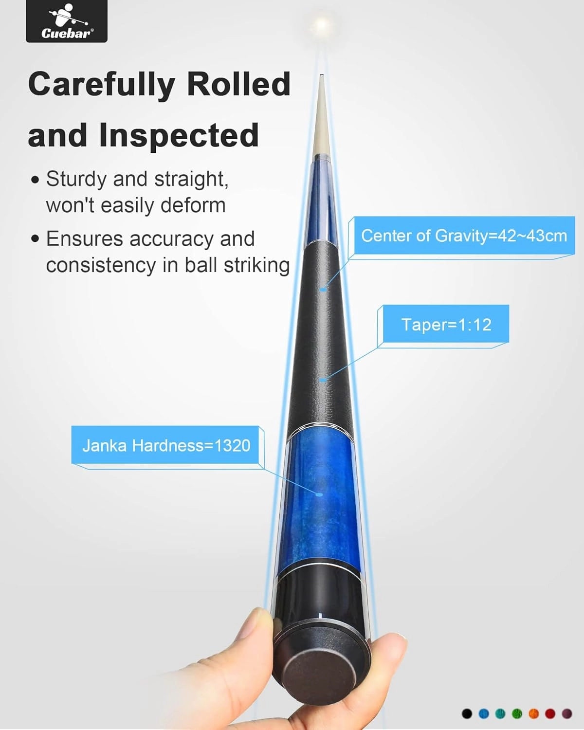 Pool Cues, 58 Inch Pool Sticks for Adults, 2-Piece House Bar Billiard Cue Stick, Imitation Leather Grip Pool Table Sticks (7 Colors Available,Weight from 18oz 19oz 20oz 21oz)