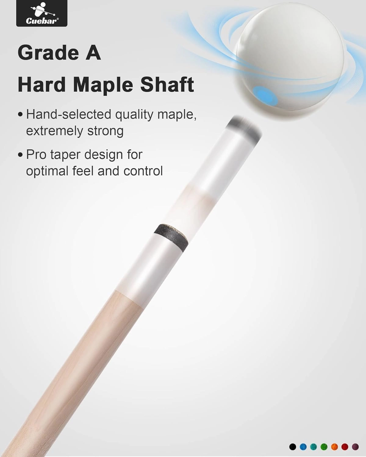 Pool Cues, 58 Inch Pool Sticks for Adults, 2-Piece House Bar Billiard Cue Stick, Imitation Leather Grip Pool Table Sticks (7 Colors Available,Weight from 18oz 19oz 20oz 21oz)