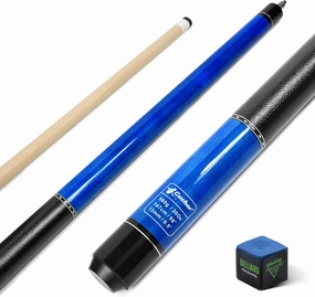 Pool Cues, 58 Inch Pool Sticks for Adults, 2-Piece House Bar Billiard Cue Stick, Imitation Leather Grip Pool Table Sticks (7 Colors Available,Weight from 18oz 19oz 20oz 21oz)