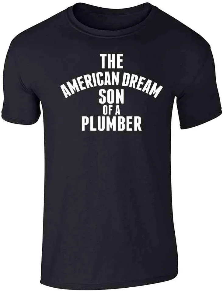 Pop Threads The American Dream Son of a Plumber Graphic Tee T-Shirt for Men
