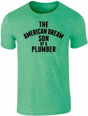 Pop Threads The American Dream Son of a Plumber Graphic Tee T-Shirt for Men
