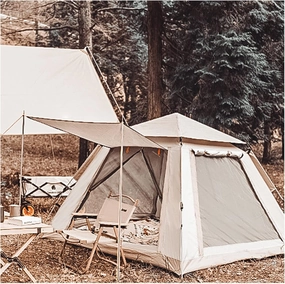 Pop-Up Tents 4 People Double Doors and Four Windows, Easy Tent Stable Sturdy Stand Up Tents for Adults for Family,Outdoor,Hiking and Mountaineering