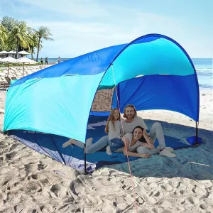 Portable Beach Sun Shelter Tent, Blue/Aqua, Lightweight and Spacious, UPF 50  Protection, Perfect for Beach, Park, Fishing, Camping, Hiking, Backyard