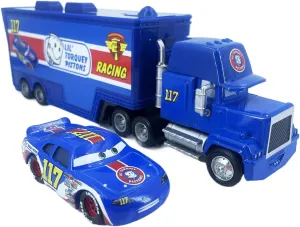 Portable Mini Toy Car and Truck Set 1:55 Diecast Model Metal Body Racers for Preschool Kids Ages 3  Years (117)
