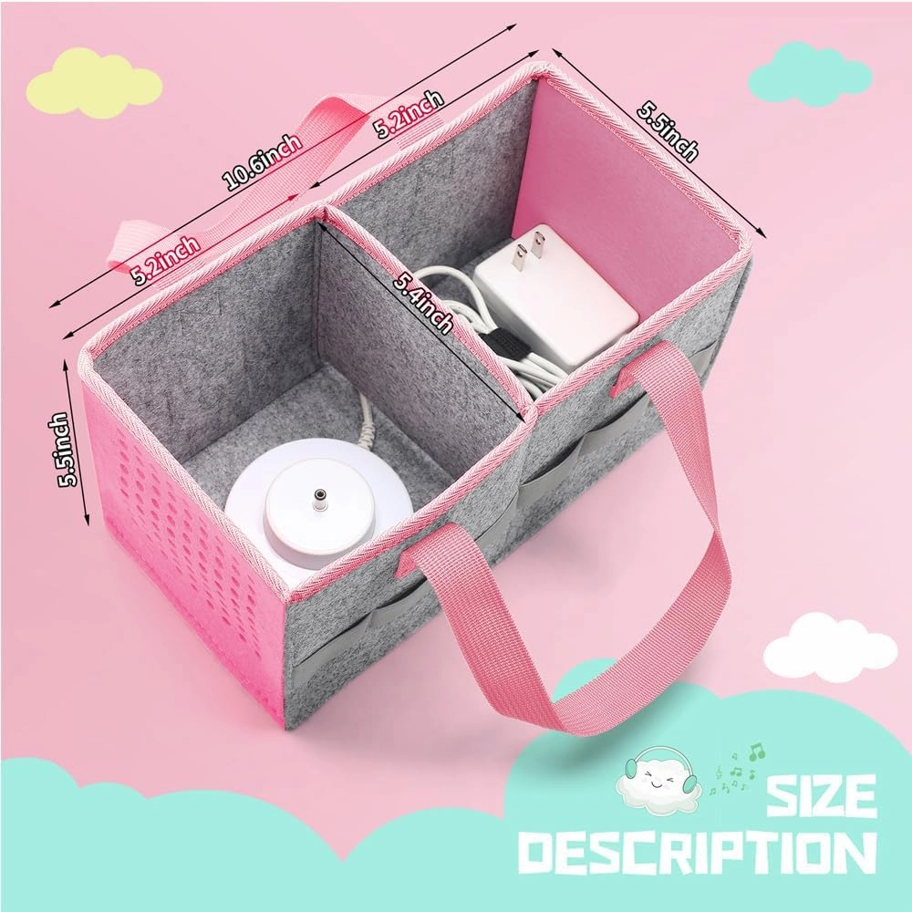 Portable Carrying Case Compatible with Toniebox Starter Set and Tonies Figurines,Travel Felt Cloth Musical Toy Folding Bag for Toniebox Accessories (Dark Pink)