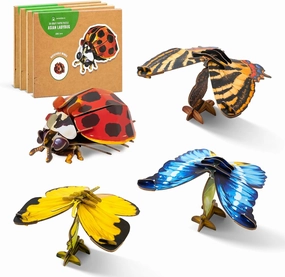 Preschool Toys Eco-Friendly Science Kits & STEM Projects, 3D Paper Puzzle for Kids 7 , Ideal for Homeschooling Supplies, Early Development Tools(Butterfly Series&Asian Ladybug)