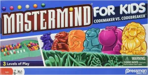 Pressman Mastermind for Kids - Codebreaking Game With Three Levels of Play Multicolor, 5"