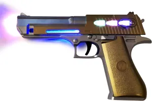 Pretend Play Toy Gun for Boys Toy Pistol Gun Space Gun with Flashing Lights and Sound Desert Eagle Non-Slip Handle, Lighting for Pretend Games,Police and Cowboy Dress up Toy Gun