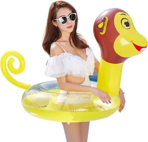 PRETYZOOM 1pc Cartoon Pattern Inflatable Swimming for Adults Thickened Sequin Water Floating Fun Pool Toy for Water Activities