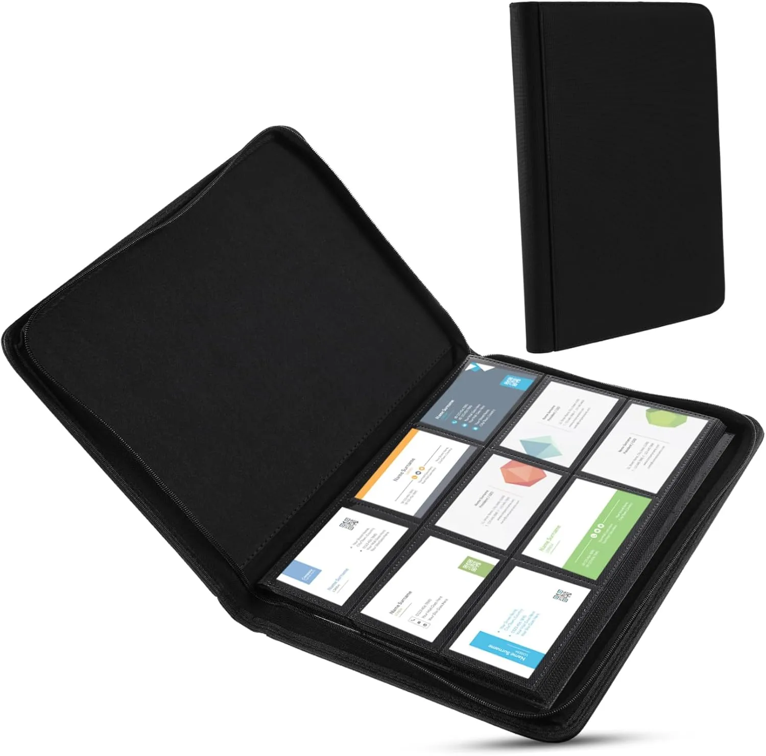PRETYZOOM Trading Card Organizer Album with Pages PU Material Sleeves for Easy Viewing Zipper Closure for Card Protection for Collectible Trading Cards Display