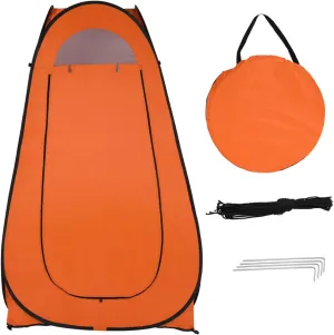 Privacy Pop Up Shower Tent, Portable Camping Shower,1-2 Person Camping Toilet Shower Tent Dressing Changing Room,Lightweight Instant Rain Shelter for Car Camping, Hiking, Beach, Picnic, Fishing,Orange