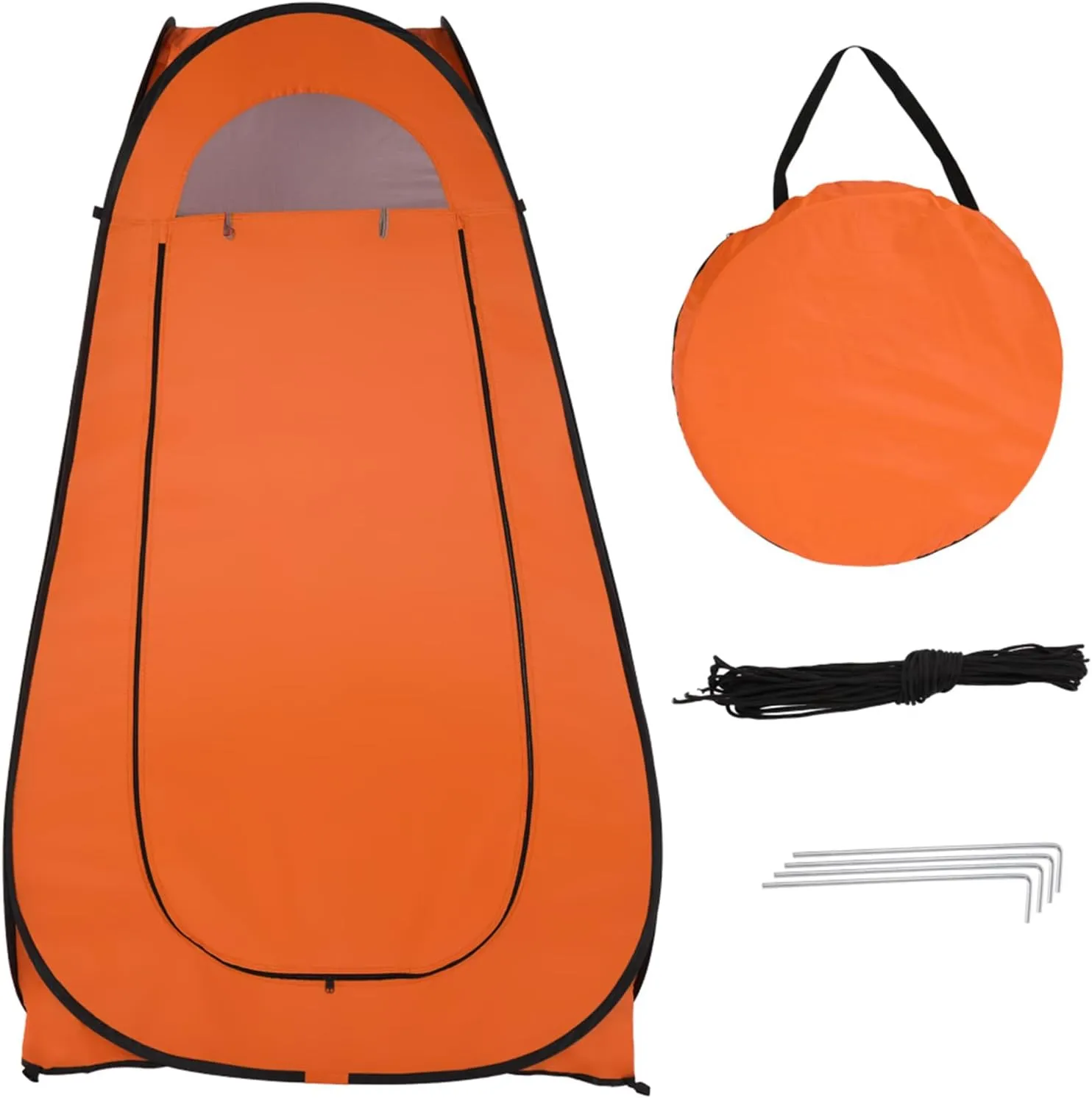 Privacy Pop Up Shower Tent, Portable Camping Shower,1-2 Person Camping Toilet Shower Tent Dressing Changing Room,Lightweight Instant Rain Shelter for Car Camping, Hiking, Beach, Picnic, Fishing,Orange